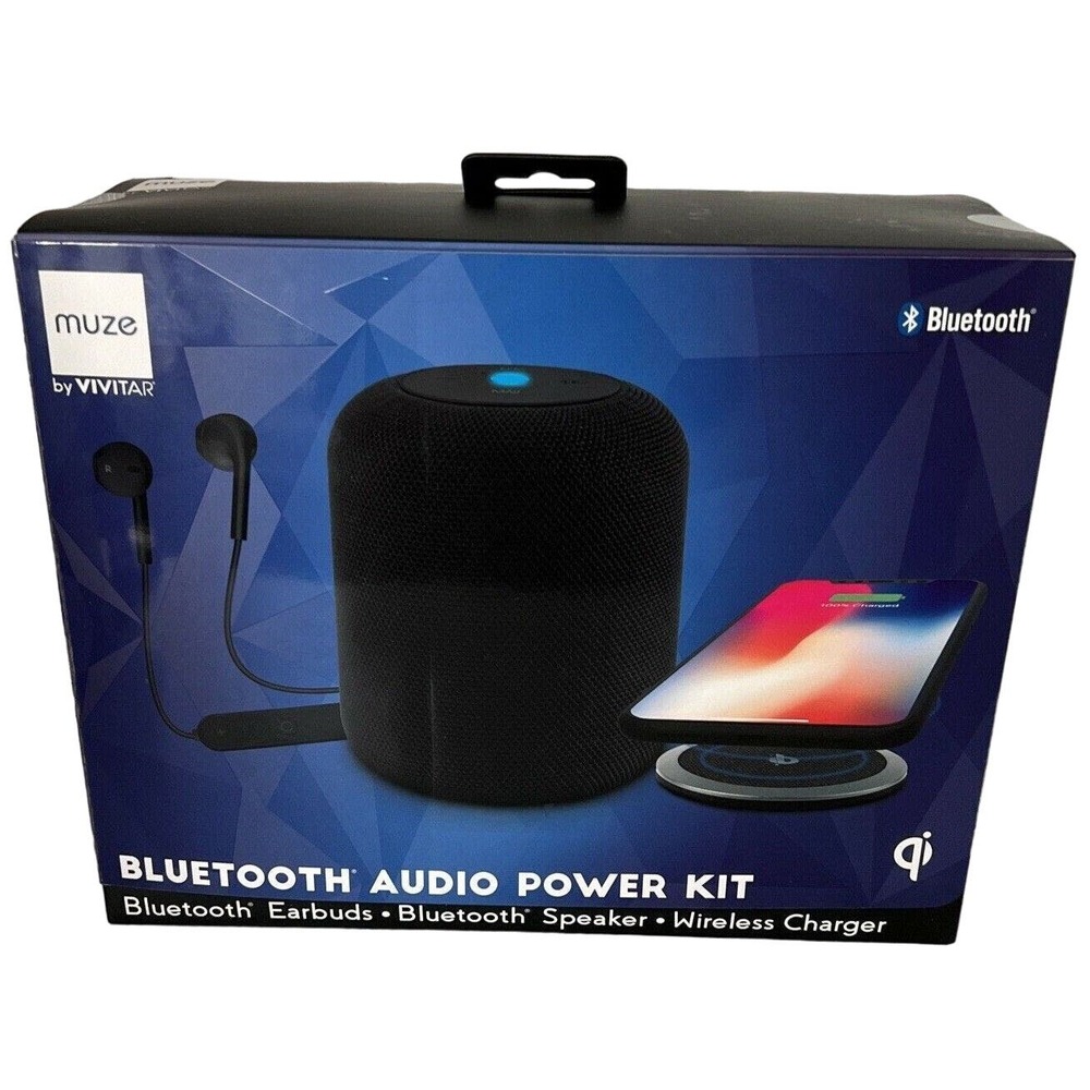 Bluetooth Audio Power KIT Includes Earbuds Speaker Wireless Charger